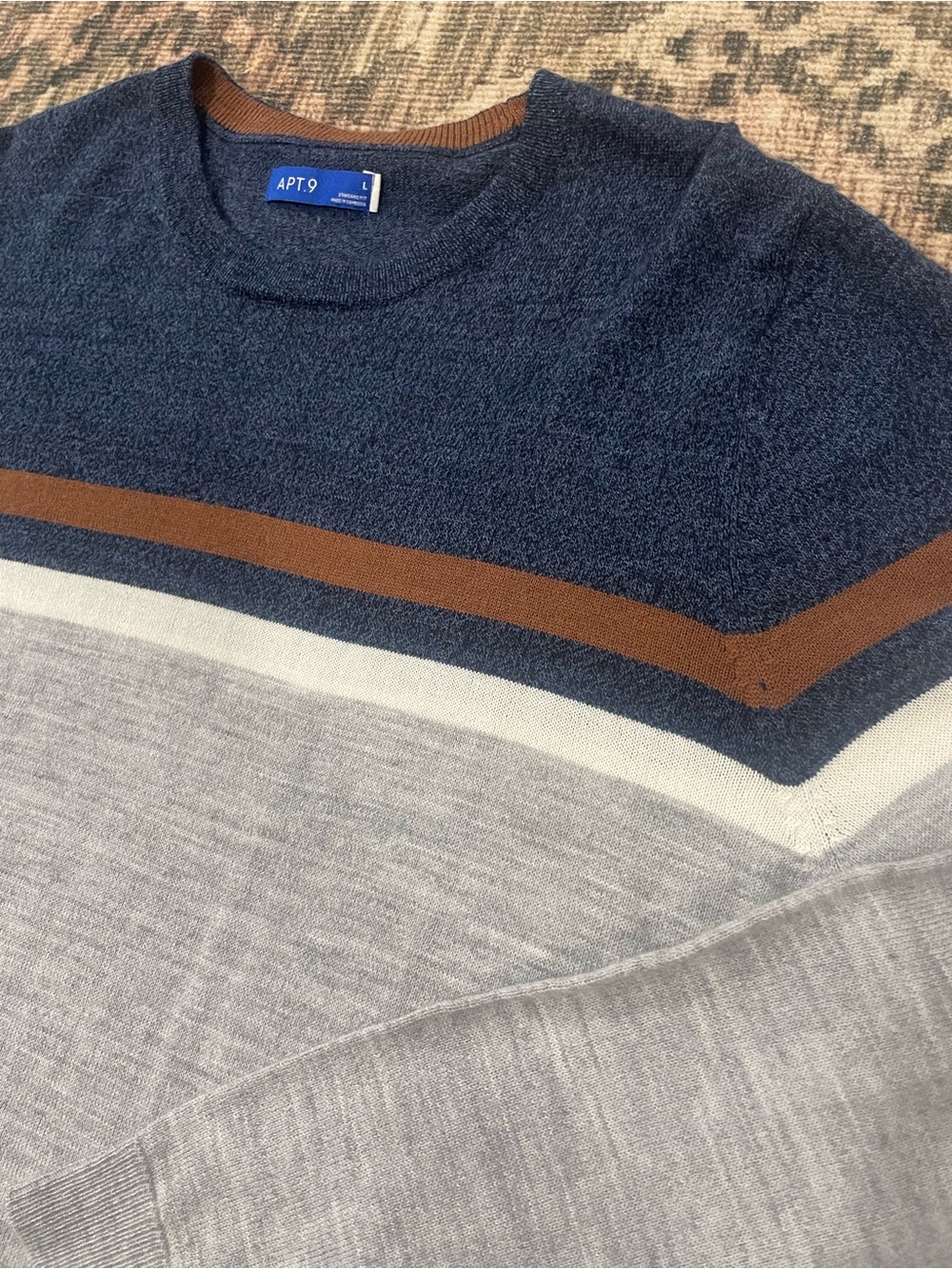 Apt. 9 Mens Large Crewneck Colorblock Sweater